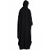 Front-open embroidered Kaftan abaya- Black